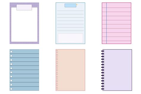 colección de lindas plantillas de papel en blanco para imprimir notas a ...