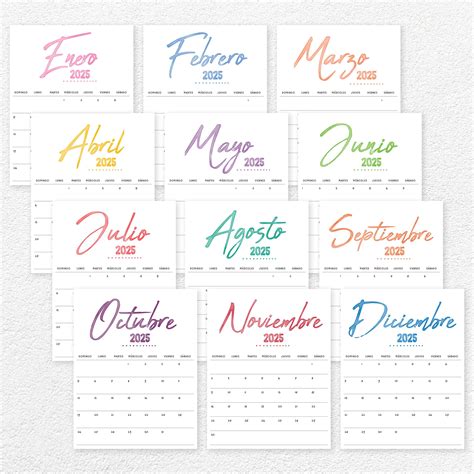 Calendario 2025 Para Imprimir - Etsy