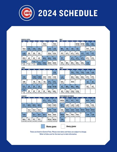 Chicago Cubs 2025 Schedule Printable - Charlotte H. Bishop