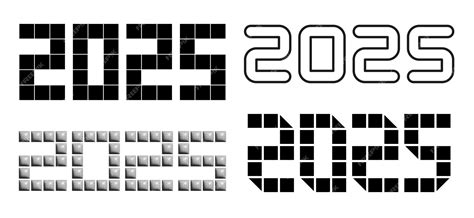 Premium Vector | Black 2025 numbers design template New Year logo