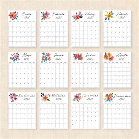 Calendario 2025 · Tidy Plans