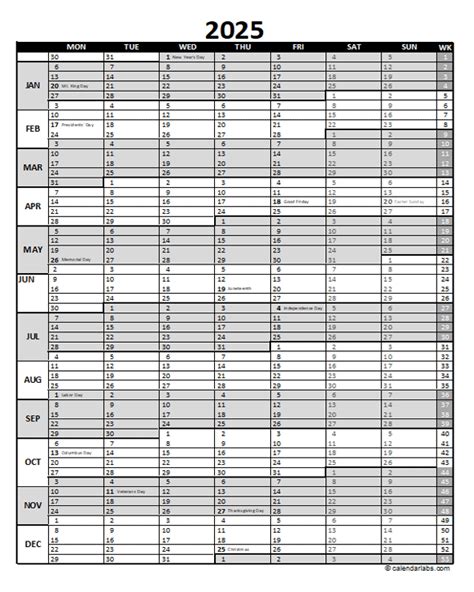 Calendar Excel Template 2025 - Olivia Hart