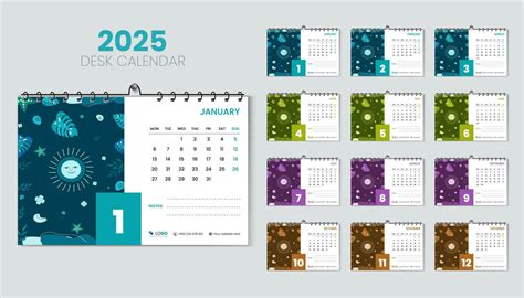 escritorio calendario 2025 planificador y corporativo diseño modelo ...