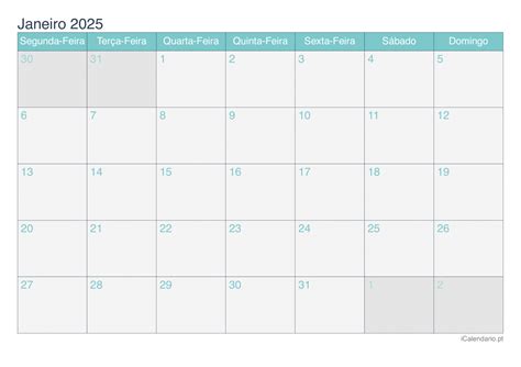 Calendário 2025 para imprimir PDF e Excel