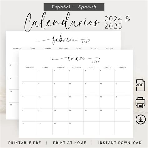 2024 2025 Calendario Español Planificadores 2024 2025 Calendarios ...