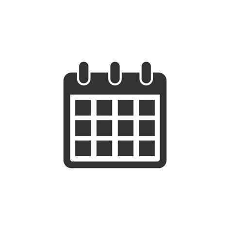 Calendar icon in flat style. Agenda vector illustration on white ...