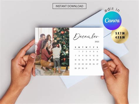 Editable Photo Calendar 2025 Template 5x7 & 4x6 Calendar Template 2025 ...