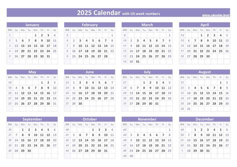 2025 Printable Annual Calendar - Calendar 2025 Printable