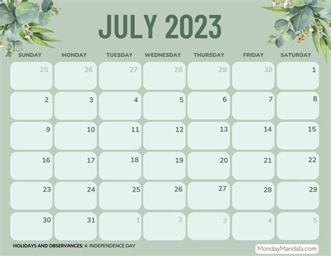 July 2025 printable calendar 52 free pdf printables – Artofit