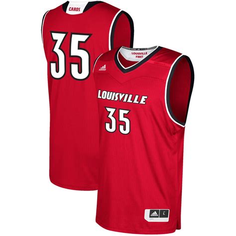 adidas #35 Louisville Cardinals Red Replica Basketball Jersey
