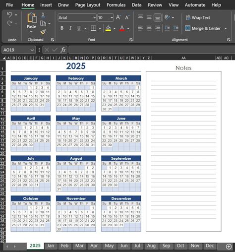 2025 Calendar Excel Templates Template Design Assessment Overview ...