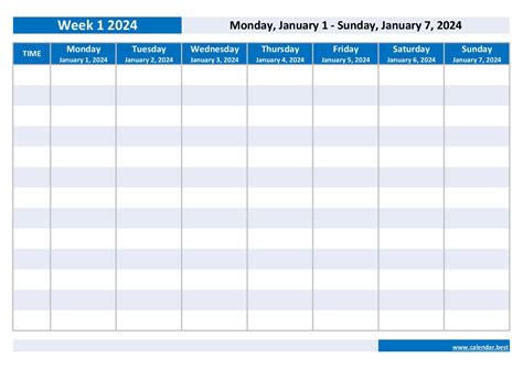 Weekly Calendar 2025 Printable - Blake Springer