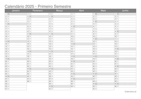 Calendário 2025 para imprimir PDF e Excel