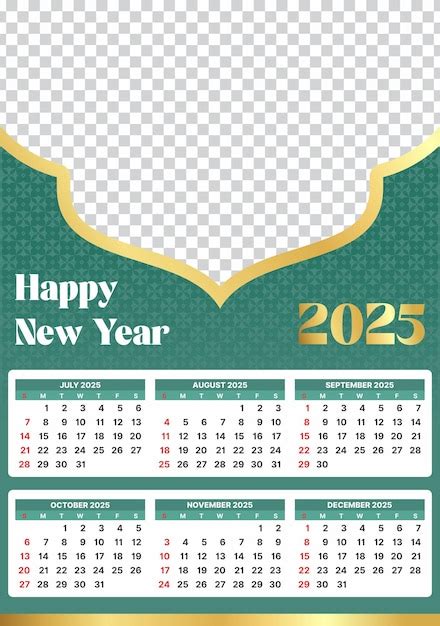 Premium Vector | Calendar template design islamic 2025
