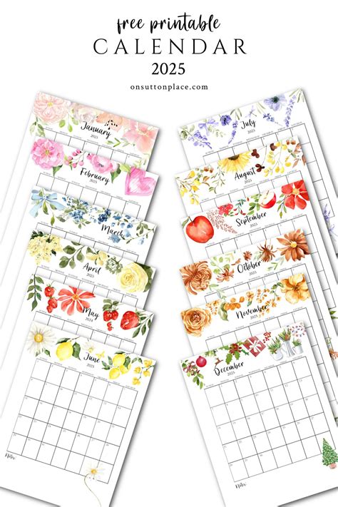 2025 Printable Calendar Free Full Page Borders Designs Clipart - Kayle ...