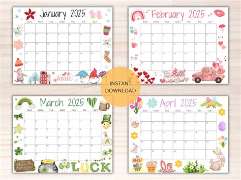 Editable 2025 Calendar Bundle Printable January Calendar 2025 Holiday ...