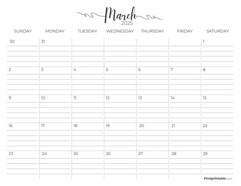 March 2025 Calendars - Free Printable & Fillable