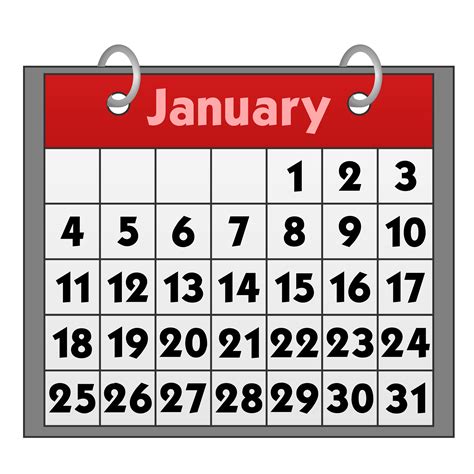 Clipart - Calendar icon with binder rings