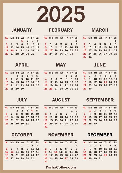 Calendar Pdf 2025 Printable - Arturo Lavoie
