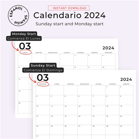 Calendarios 2024 2025 Calendario En Español 2024 2025 Calendar in ...