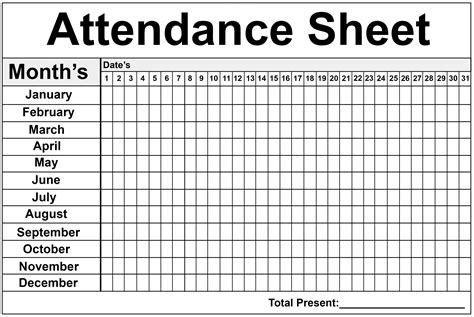 Free Printable 2025 Attendance Calendar - Thomas Parsons