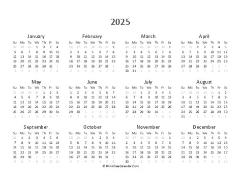 Download Free Editable Calendar 2025 With Usa Holidays Sunday Start ...