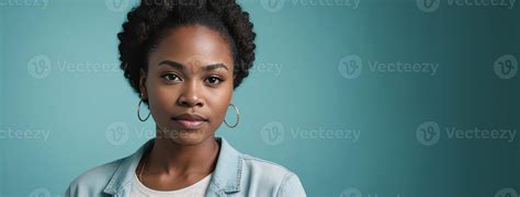 African American 2025 Woman Isolated On A Aquamarine Background With ...