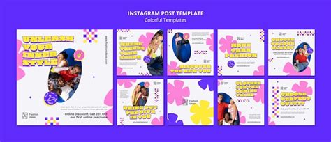 Diseño de plantillas coloridas | Archivo PSD Gratis
