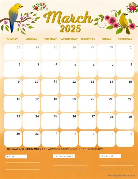 March 2025 Calendar (52 Free PDF Printables)