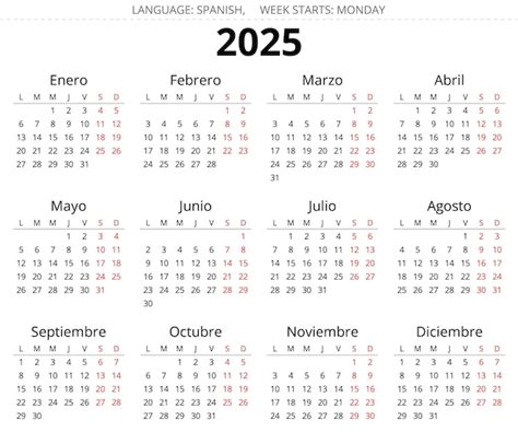 Calendar 2025 Spanish Vectors & Illustrations for Free Download | Freepik