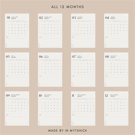 2025 Monthly Calendar With Notes, Landscape, Printable Calendar ...