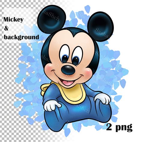 Baby Mickey Mouse Clipart PNG – Digital Download, Cartoon Character for ...