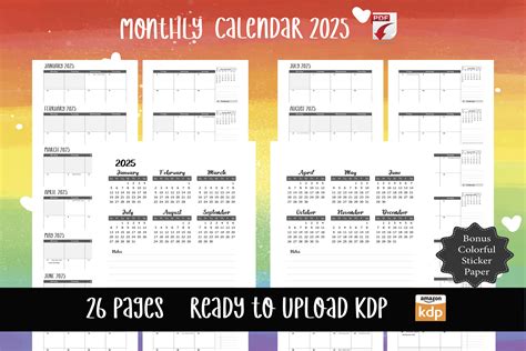 2025 Calendar Free Printable At A Glance Monthly - Kayla Sharon