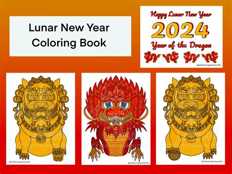 Lunar New Year 2024 Coloring Book for Kids and Adults Instant Download ...