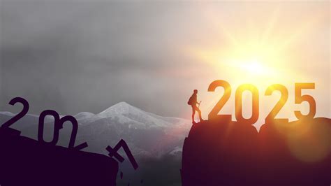 Novo ano 2025 ou em linha reta frente conceito. texto 2024 para 2025 ...