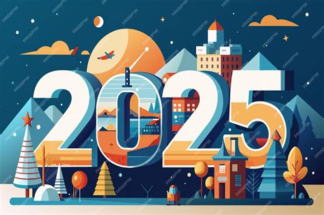 El año es 2025 y la imagen es una colorida | Vector Premium