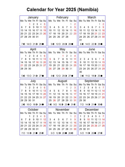 Year 2025 Calendar - Namibia | PDF | Festival | Christian Worship And ...