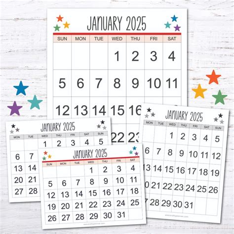 Free Printable 2025 Large Print Calendar — Krafty Planner