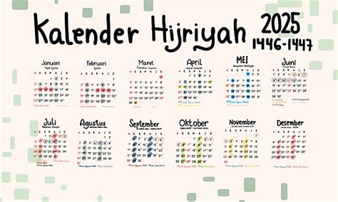 Islamic Calendar Template 2025 Hijriyah 1446 1447 Template Download on ...