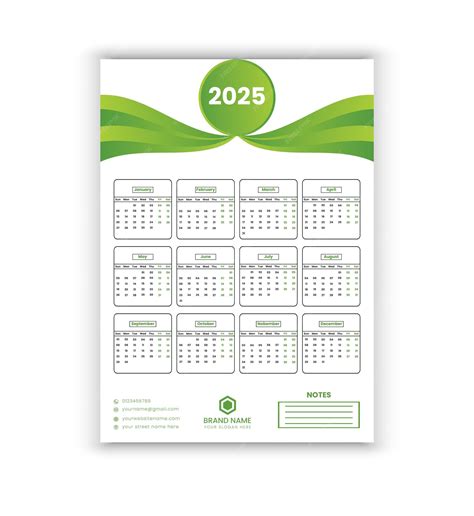 Plantilla de diseño de calendario moderno 2025 | Vector Premium