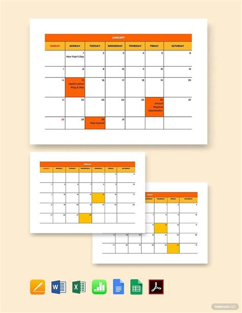 Payroll Calendar Template