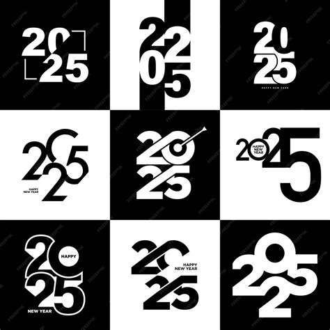 Premium Vector | Big set of 2025 number design template