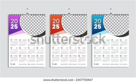 Calendario de 2025 años, la semana: vector de stock (libre de regalías ...