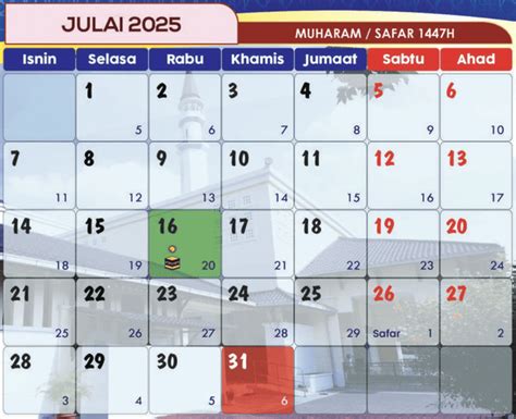 Kalendar Islam 2025 Dan Tarikh Penting 1446H-1447H
