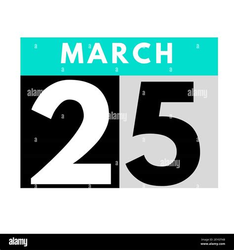 March 25 . flat daily calendar icon .date ,day, month .calendar for the ...