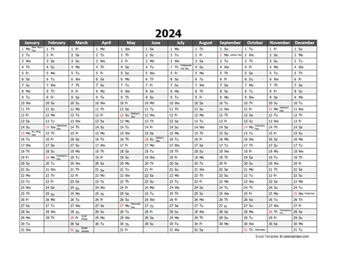 Calendar 2025 Excel Thailand - Leonora Quinn