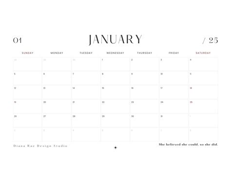 2025 Monthly Calendar, Gray and White Minimalist, Digital Download - Etsy