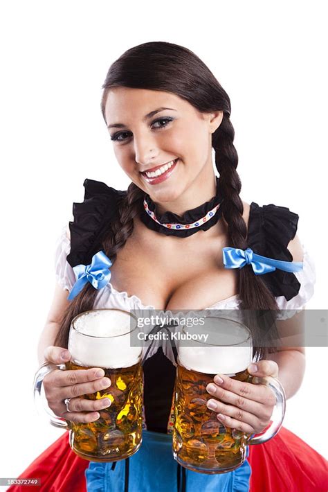 Beer Fest Bavarian Girl With Beers High-Res Stock Photo - Getty Images