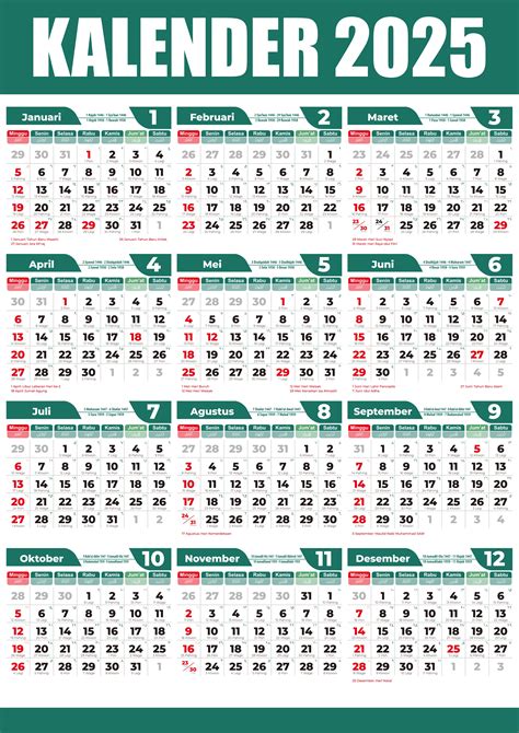 Calendar 2025 Indonesia - Printable Calendars AT A GLANCE