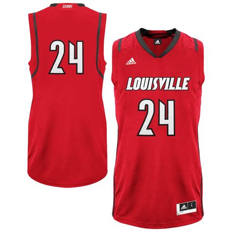 adidas Louisville Cardinals #24 Replica Basketball Jersey - Red